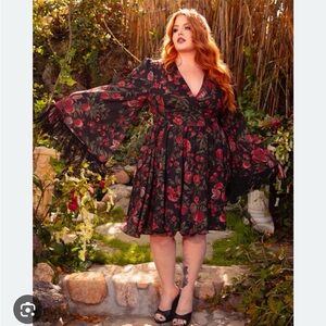 La Femme en Noir Styx Wrap Dress in Pomegranate